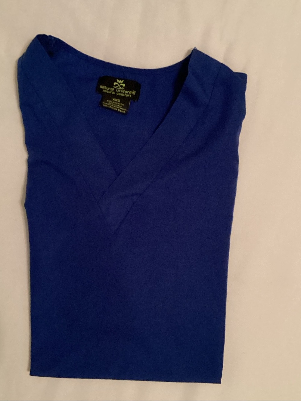 Natural Uniforms Natural Comfort Ladies Blue V-Neck Medical Scrub Top Size XXS